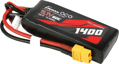 Gens Ace GEA14003S60X6 - 11.1V 1400mAh 3S 60C LiPo: XT60