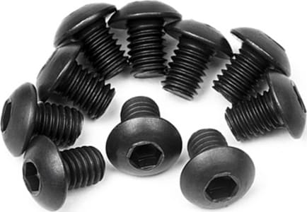 HPI HPI100558 - Button Head Screw M3x4mm Hex Socket (10)