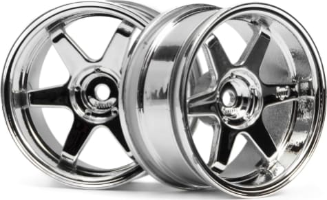 HPI HPI3847 - discontinued Te37 Wheels 26mm Chrome 6mm Offset/26mm Tires (2)