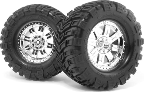 HPI hpi4726 - HPI Racing Super Mudders Mounted Tires Shiny Chrome (2)