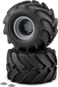 JConcepts JCO3084-4099 - Fling Kings Yellow Compound Tire Pre-Mounted On Silver #3414s
