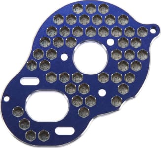 JConcepts JCO2428-1 - 3-Gear Trans/Rear Motor Plate Honeycomb Blue