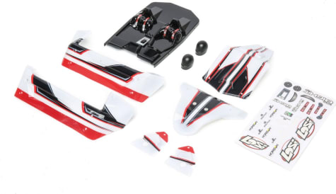 Losi LOS210011 - Body Set White/Red: Mini 8IGHT-DB