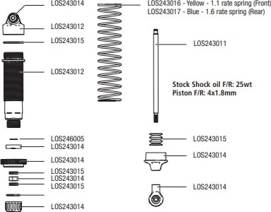 Losi LOS243013 - Shock Set Complete 2 : LMT