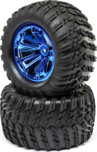 Losi LOS43019 - Wheel and Tire Mounted Blue Chrome 2 : TENACITY T
