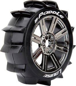Louise RC L-T3249SBC - 1/8 B-Paddle Tires Soft Black Chrome 17mm (2)