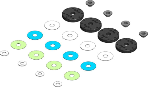 MIP MIP19020 - Bypass1 Pistons 8-Hole Set 16mm-Associated 1:8