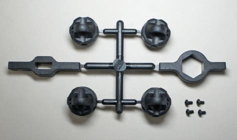 Mugen Seiki MUGB2502 - Shock Caps (4 pieces) & Tool: Msb1