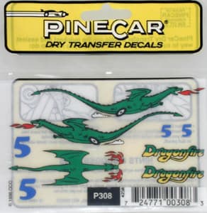 PineCar Dry Transfer Decals for Pinewood Derby Cars: Stripes & Flames, 4 x  5 in