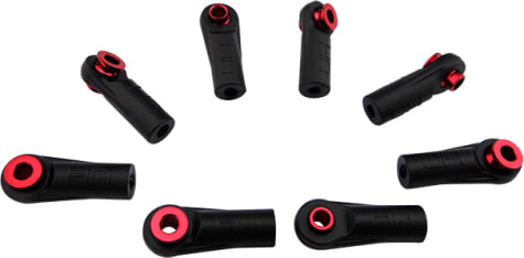 Hot Racing RCS160A02 - discontinued Straight Rod End Cups with 5.8mm Balls (8)(Red)