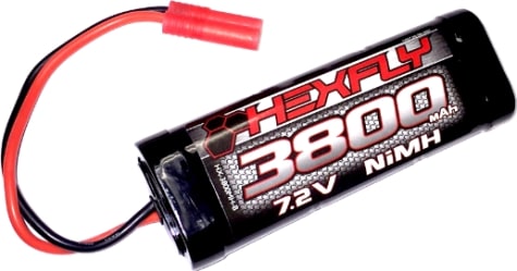 Redcat RERHX-3800MH-BV2 - 3800 Ni-Mh Battery - 7.2v with Banana 4.0 Connector