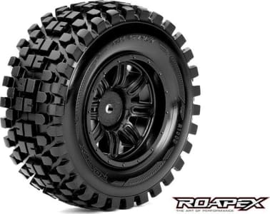 Roapex R/C ROPR1003-B - discontinued Rhythm 1:10 Shortcourse Tire Black Wheel with 12mm