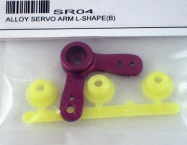 GPM Racing SR04 - Purple Aluminum angled servo arm