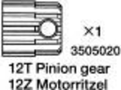 Tamiya TAM3505020 - RC 12T Pinion Gear: 56037