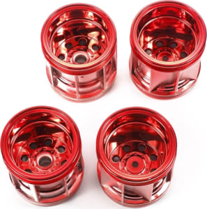 Tamiya TAM47387 - TAM47387 WR-02 Red Plated Wheel Set (F & R)