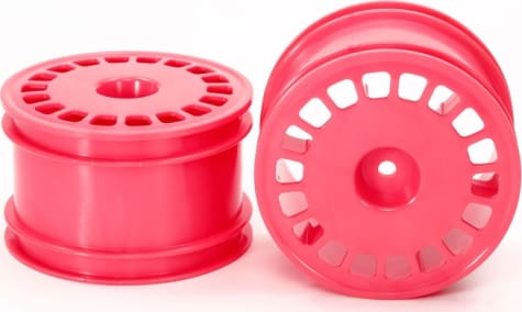 Tamiya TAM47398 - Bright Pink front Dish Wheels 12mm Hex