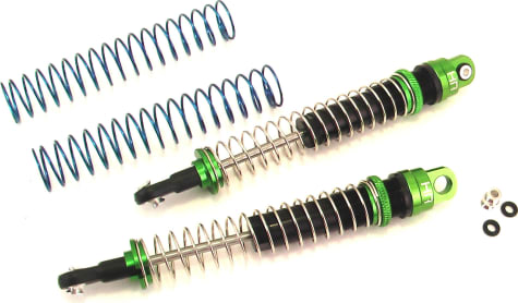 Hot Racing TD12005 - discontinued Aluminum Threaded Shocks 120mm (Black/Green)