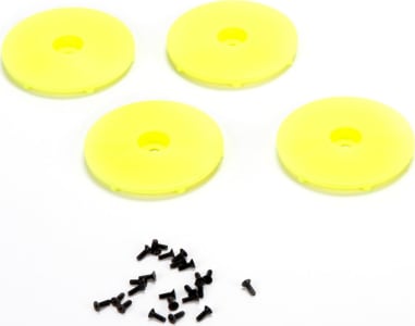Team Losi Racing TLR43006 - Wheel Disk, FL Yellow with Screws (4): 22SCT, 2.0