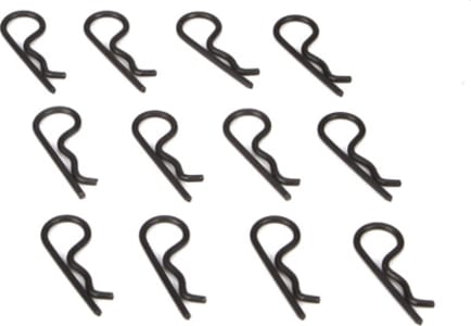Team Losi Racing TLR8202 - Black Body Clips 25mm long 1.25mm wire (12)