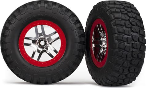 Traxxas TRA5877R - Tires/Wheels Assembly Glued Slash 2wd Front - pair