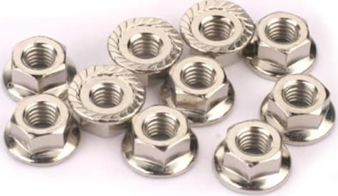 Traxxas TRA6135 - Nuts 4mm Flanged Knurled Face (10) Fits Most Rc Cars