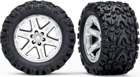 Traxxas TRA6774R - Tires and Wheels - Assembled - Glued (2.8) (Rxt Satin Chrome Whe