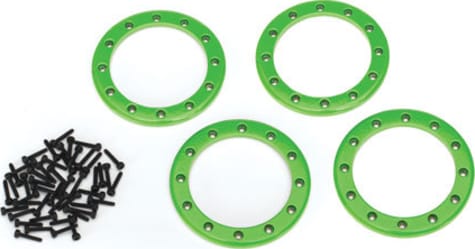 Traxxas TRA8168G - TRX-4 Beadlock Rings - Green (2.2) (Aluminum) (4)/ 2x10 Cs (48)