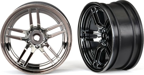 Traxxas TRA8371 - 12mm Hex Wheels 1.9 Split-Spoke (Black Chrome) (Front) (2)