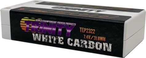 Trinity TRITEP2322 - 7.4v 4300mAh 130c White Carbon Shorty w/ 5mm Bullets