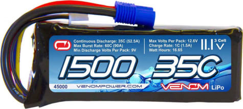 Venom Racing VNR45000 - discontinued Marine 35C 11.1V 1500mAh 3S LiPo Battery :EC3 Plug