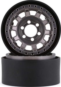 Vanquish Products VPS07782 - 1.9 Aluminum Km236 Tank Beadlock Wheels Grey Anodized