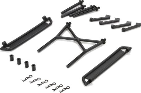 Vaterra VTR230040 - discontinued Side Guards & Body Post Set: Asn