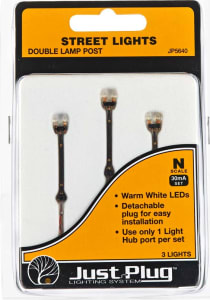 Woodland Scenics WOOJP5640 - N Street Lights Double Lamp Post 3