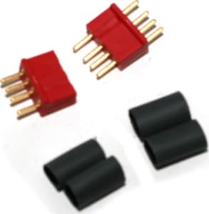 W S Deans WSD1242 - Micro 4r 4 Pin Connector Red