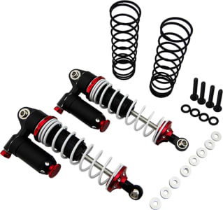 X-Spede XPTD90FW02 - Black and Red 90mm Aluminum Adjustable Piggyback Shocks (2)