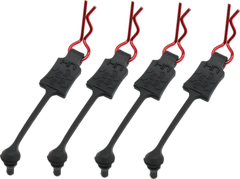 4 8 Hot Racing AC03EZ01 1/10 Black Aluminum EZ Pulls Body Clips.