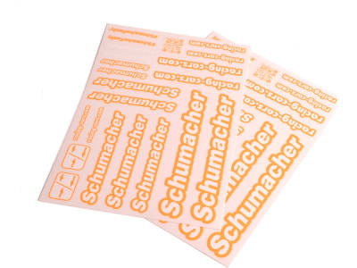 SCHU8589 Schumacher Decal Sheet - Neon Orange - Pk2