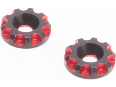 MK5961BR Aluminium Wing Washers 11.5mm - Black / Red  Pr 