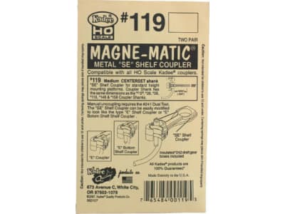 KAD119 HO Whisker Shelf Coupler 19 / 64 Center 2pr