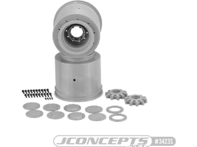 JCO3423S Aggressor Tire wheel Slvr w / intrchngble hubs 2