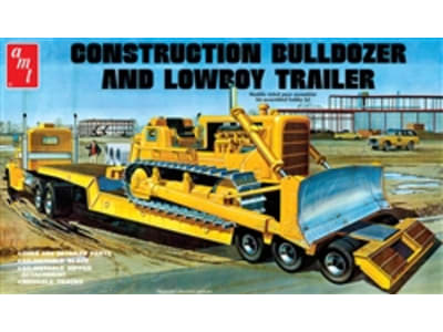 AMT1218 1 / 25 Lowboy Trailer and Bulldozer Combo