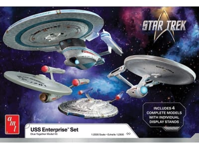 AMT1485 1:2500 Star Trek U.S.S. Enterprise Four Ship Set Plastic Model K