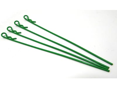 AC01N05 Green bent Body Clips 105mm long 1.2mm wire  10 