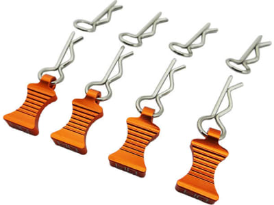 AC03EZ03 Orange bent Body Clips 22.4mm long 1.3mm wire  4 