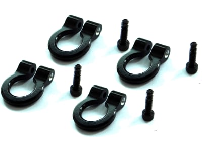 ACC80801 1:10 Scale Aluminum Black Tow Shackle D-Rings  4 
