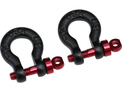 ACC808W01 1:10 Scale Black Tow Shackle D-Rings Gen8