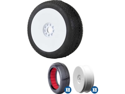 AKA14013XRWB Gridiron II SLW Off-Road 1:8 Buggy Tire Racer Bundle White