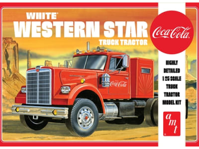 AMT1160 1 / 25 White Western Star Coca-Cola Semi Tractor Truck Model Kit