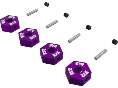 ARA-3117 12mm Wheel Hex set Metal 4 pieces- Purple