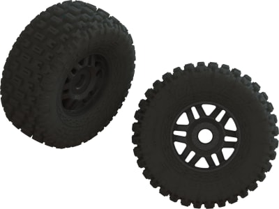 ARA550110 dBoots FORTRESS LP Tire Set Glued Black 1 Pair 17mm hex